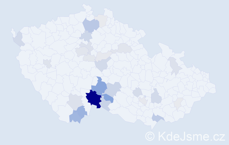 Příjmení: 'Semotán', počet výskytů 97 v celé ČR