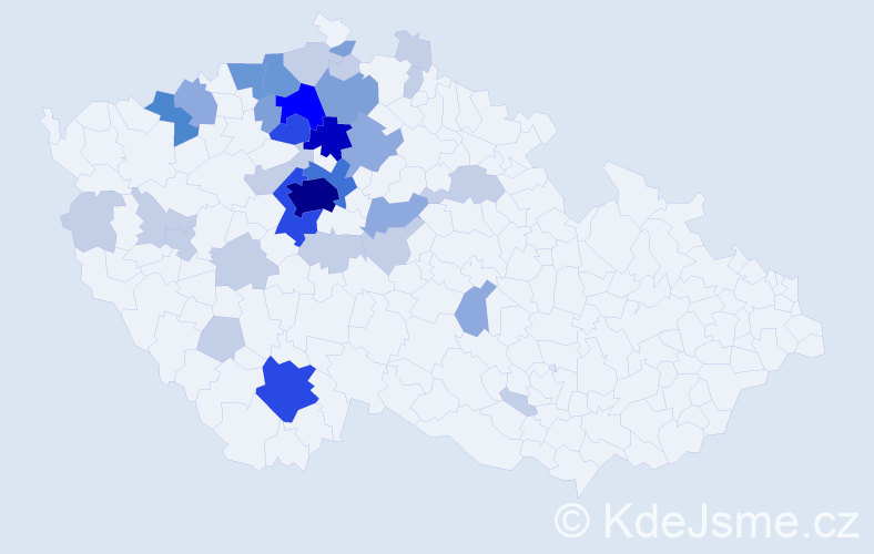 Příjmení: 'Vokálek', počet výskytů 101 v celé ČR