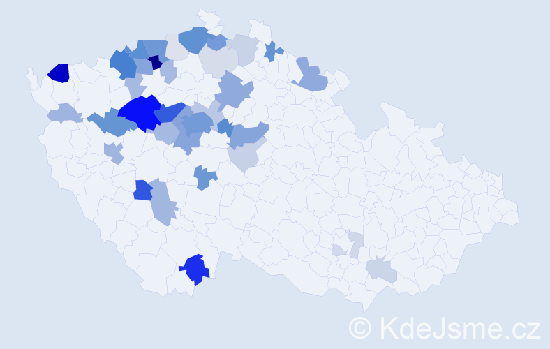 Příjmení: 'Kaftan', počet výskytů 164 v celé ČR