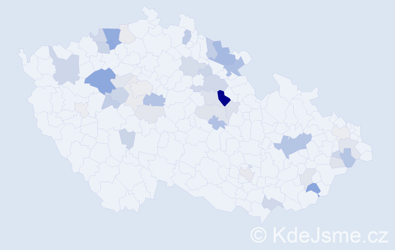 Příjmení: 'Šretrová', počet výskytů 134 v celé ČR