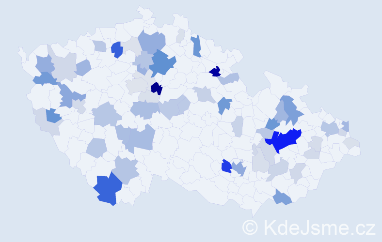 Příjmení: 'Vavrek', počet výskytů 213 v celé ČR