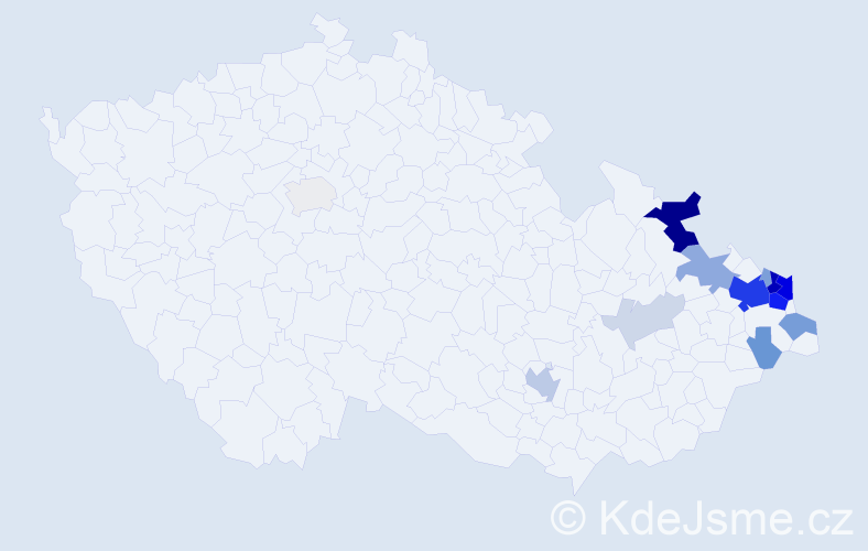 Příjmení: 'Tlolka', počet výskytů 51 v celé ČR