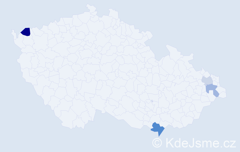Příjmení: 'Starynská', počet výskytů 5 v celé ČR