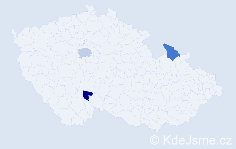 Příjmení: 'Dimitrijevič', počet výskytů 5 v celé ČR