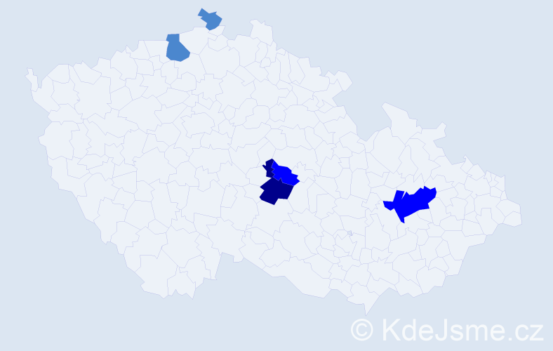 Příjmení: 'Kraučuková', počet výskytů 9 v celé ČR