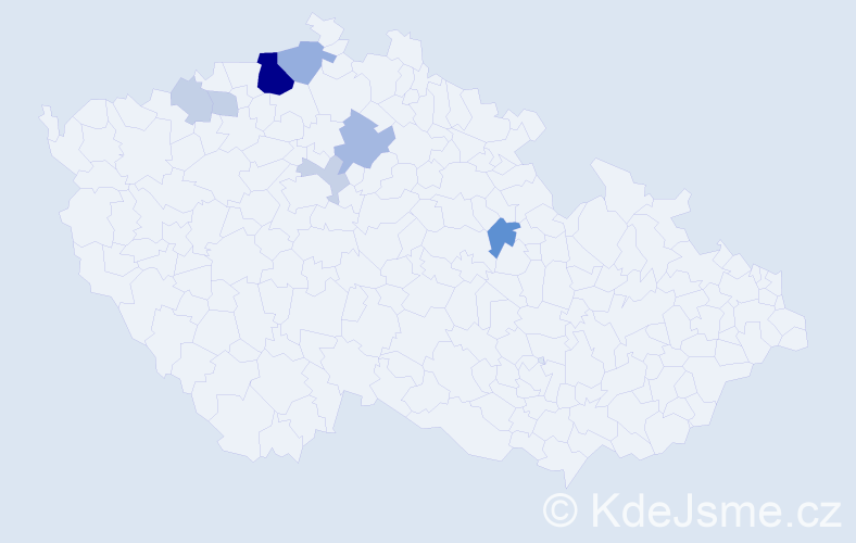 Příjmení: 'Burkovcová', počet výskytů 23 v celé ČR