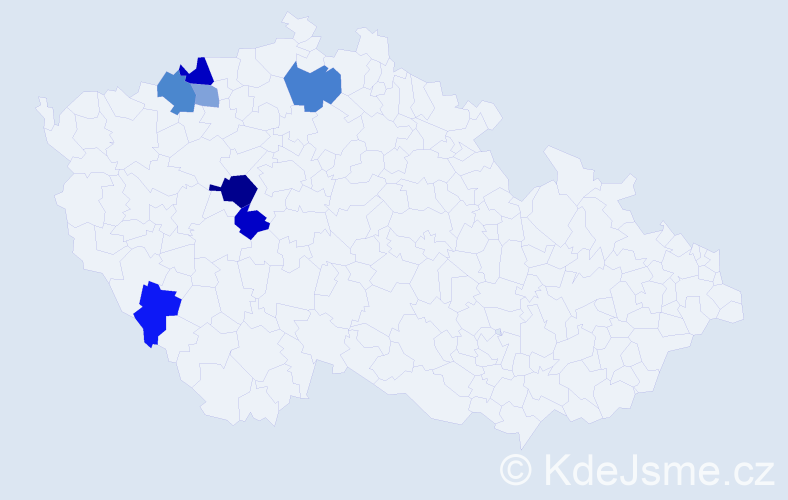 Příjmení: 'Krous', počet výskytů 12 v celé ČR