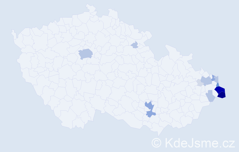 Příjmení: 'Czeczotková', počet výskytů 59 v celé ČR