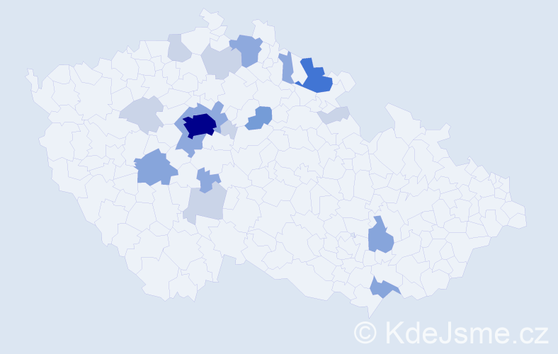Příjmení: 'Bánská', počet výskytů 49 v celé ČR