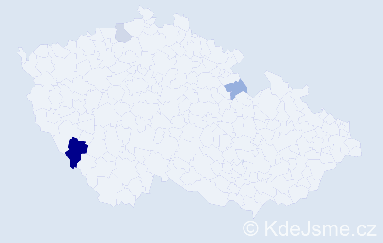 Příjmení: 'Bieri', počet výskytů 6 v celé ČR