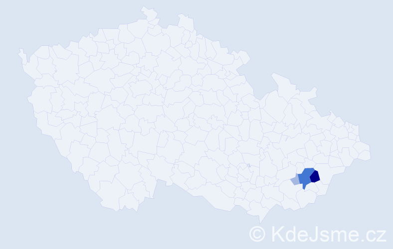 Příjmení: 'Vylimcová', počet výskytů 12 v celé ČR