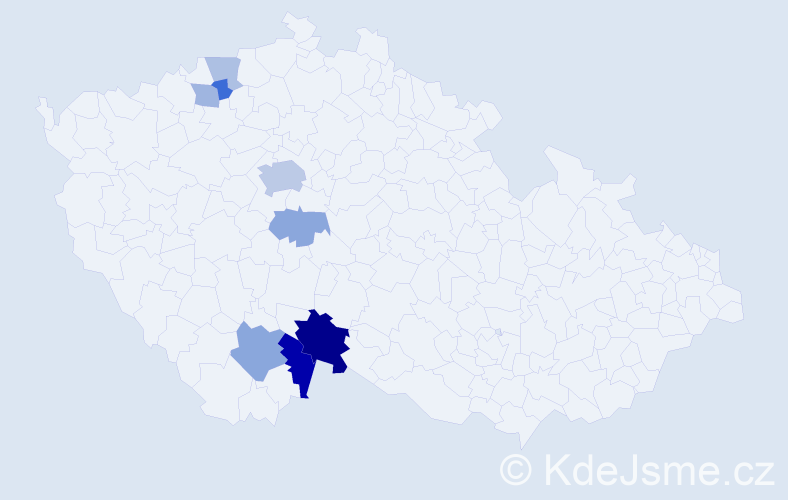 Příjmení: 'Kryzánek', počet výskytů 18 v celé ČR