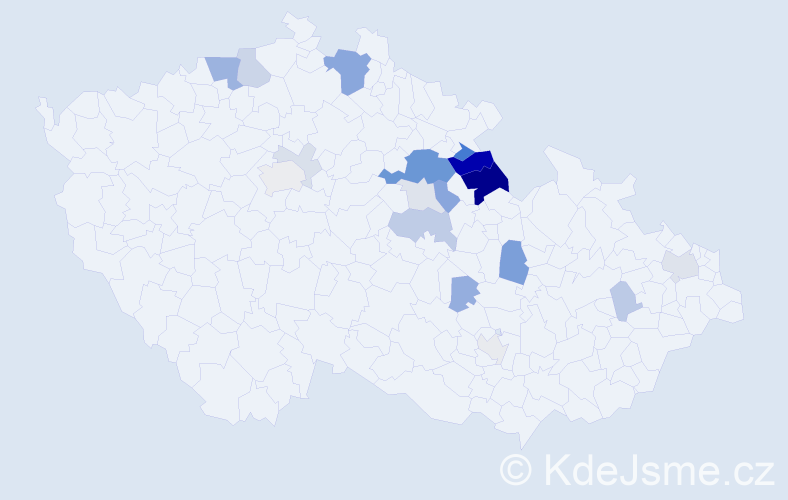 Příjmení: 'Drašner', počet výskytů 52 v celé ČR