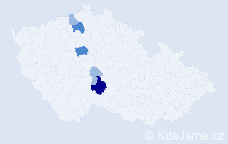 Příjmení: 'Cechnerová', počet výskytů 11 v celé ČR
