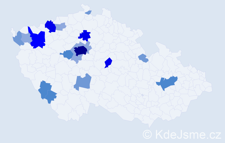 Příjmení: 'Netáhlo', počet výskytů 50 v celé ČR