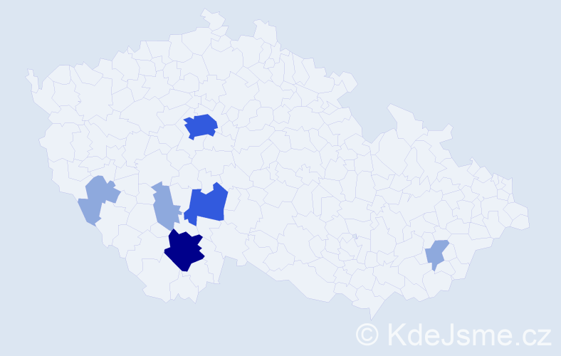 Příjmení: 'Lidral', počet výskytů 14 v celé ČR