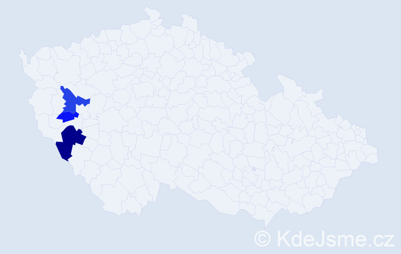 Příjmení: 'Vallišová', počet výskytů 6 v celé ČR
