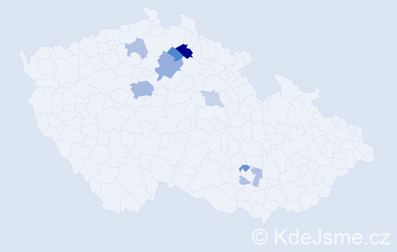 Příjmení: 'Teterya', počet výskytů 24 v celé ČR