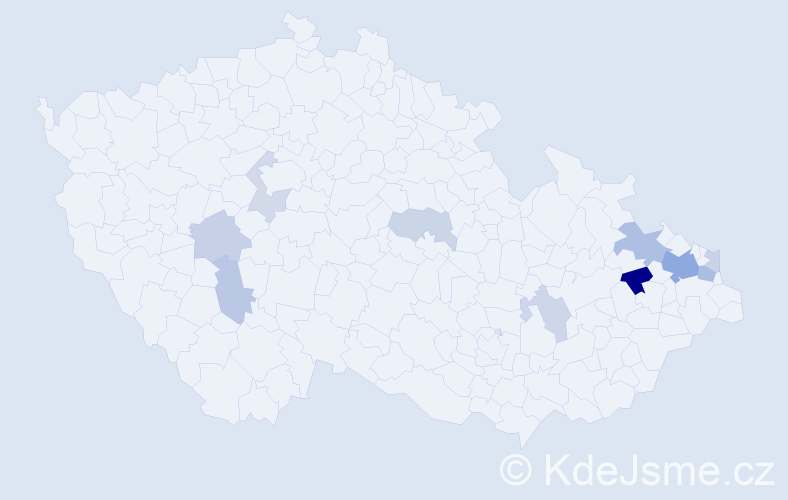Příjmení: 'Tračová', počet výskytů 20 v celé ČR