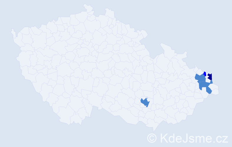 Příjmení: 'Trembošová', počet výskytů 9 v celé ČR