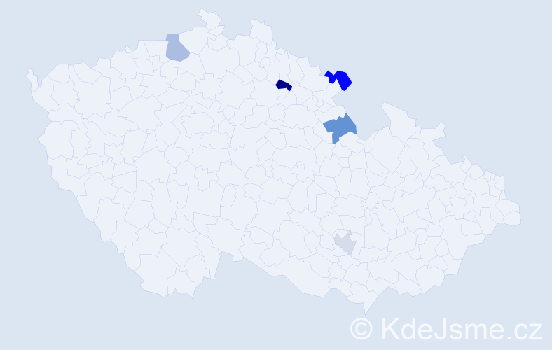Příjmení: 'Libáková', počet výskytů 5 v celé ČR