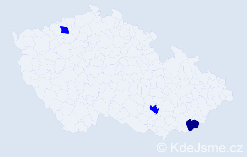 Příjmení: 'Kútiková', počet výskytů 4 v celé ČR