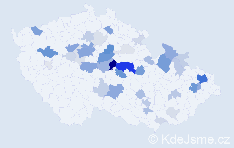 Příjmení: 'Kozar', počet výskytů 156 v celé ČR