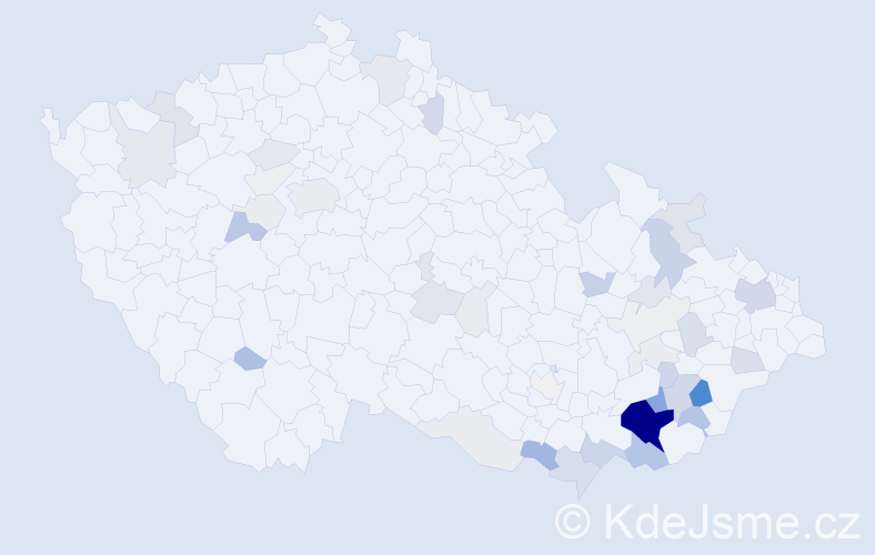 Příjmení: 'Grebeníček', počet výskytů 214 v celé ČR