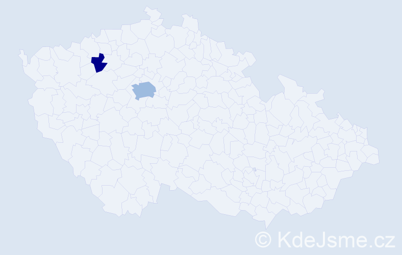 Příjmení: 'Modrocká', počet výskytů 5 v celé ČR