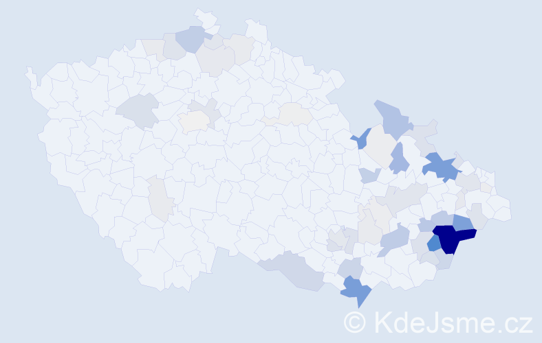 Příjmení: 'Trlica', počet výskytů 245 v celé ČR