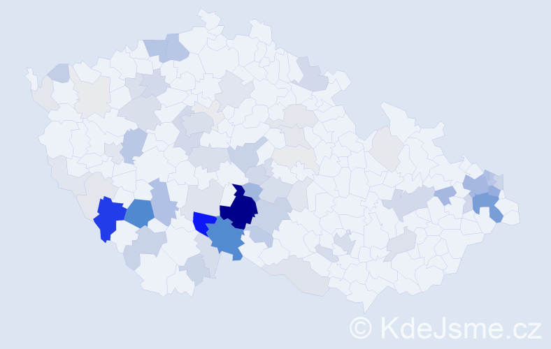 Příjmení: 'Vichrová', počet výskytů 275 v celé ČR