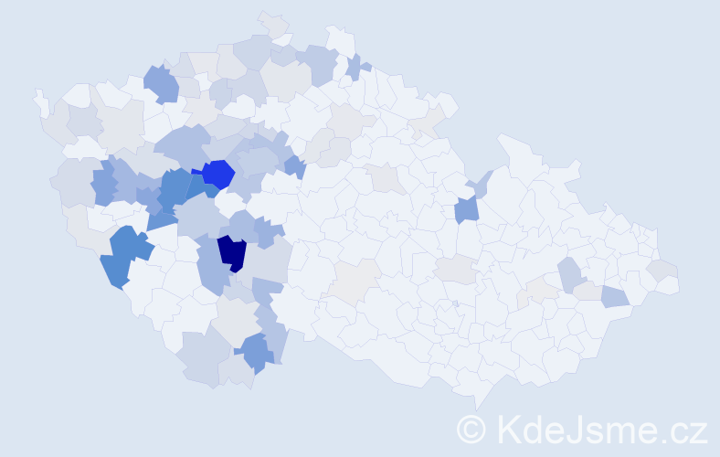 Příjmení: 'Zítek', počet výskytů 386 v celé ČR