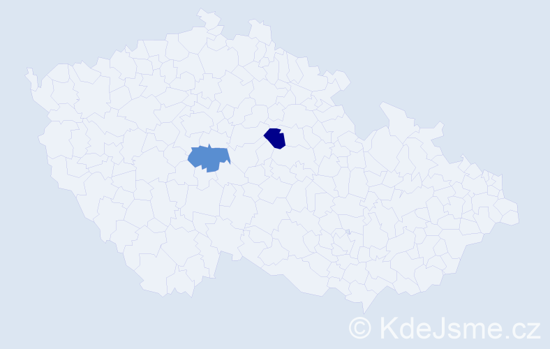 Příjmení: 'Kokočeva', počet výskytů 2 v celé ČR