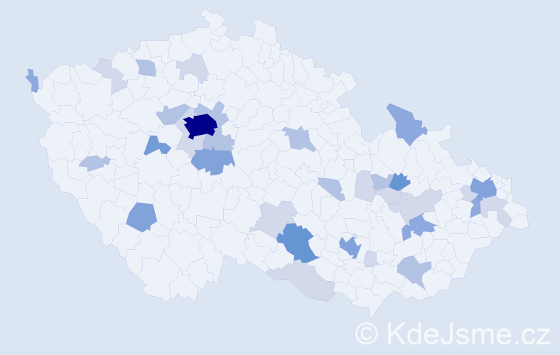 Příjmení: 'Mojdl', počet výskytů 90 v celé ČR