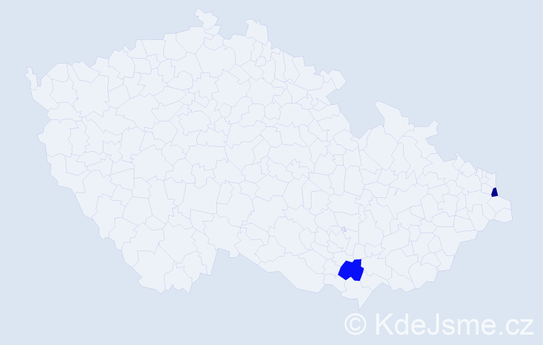 Příjmení: 'Vitikáč', počet výskytů 2 v celé ČR