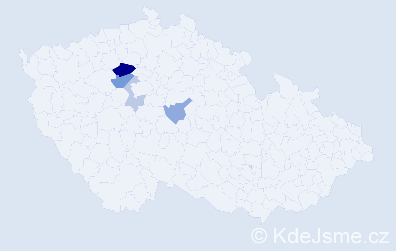 Příjmení: 'Trauč', počet výskytů 9 v celé ČR