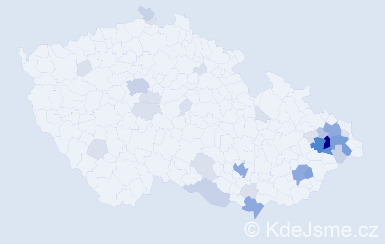 Příjmení: 'Lošák', počet výskytů 100 v celé ČR