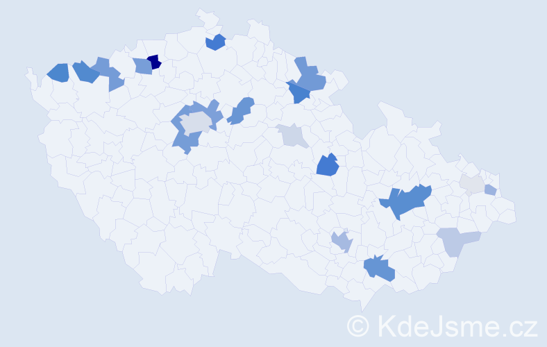 Příjmení: 'Behrová', počet výskytů 54 v celé ČR