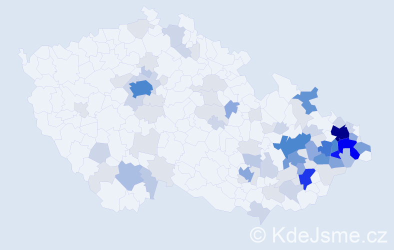 Příjmení: 'Rajnochová', počet výskytů 292 v celé ČR