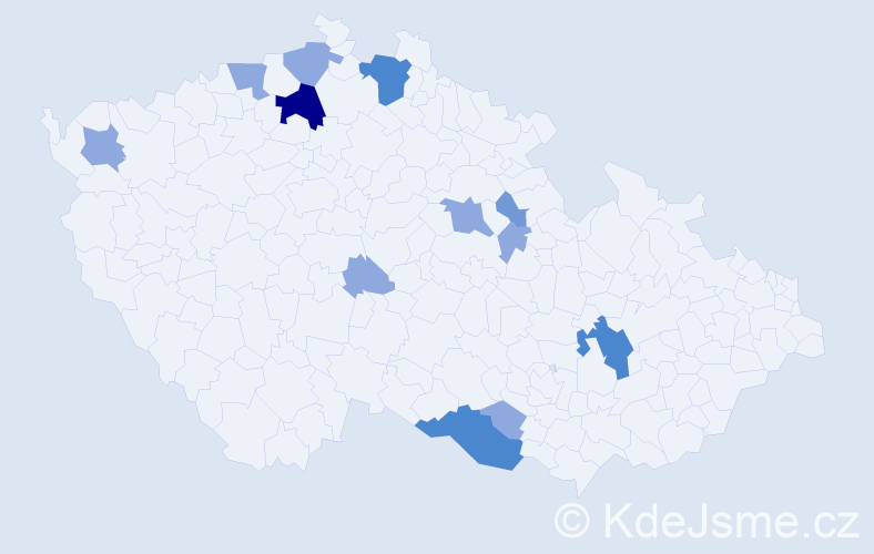 Příjmení: 'Ducká', počet výskytů 24 v celé ČR