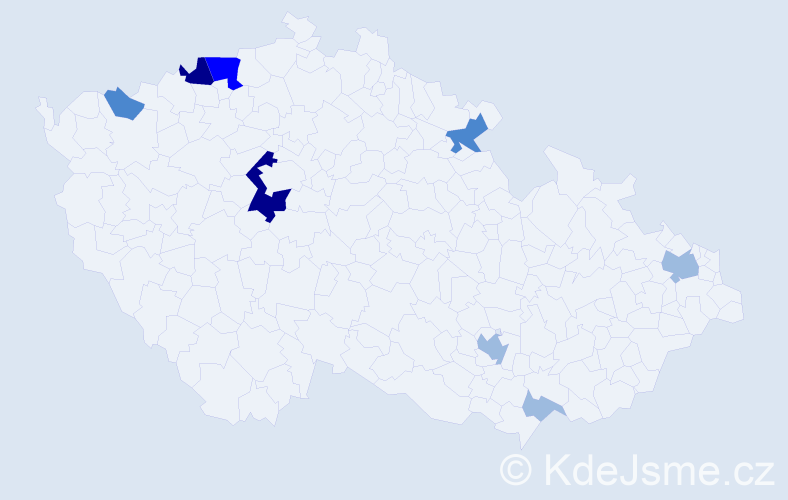 Příjmení: 'Šida', počet výskytů 18 v celé ČR