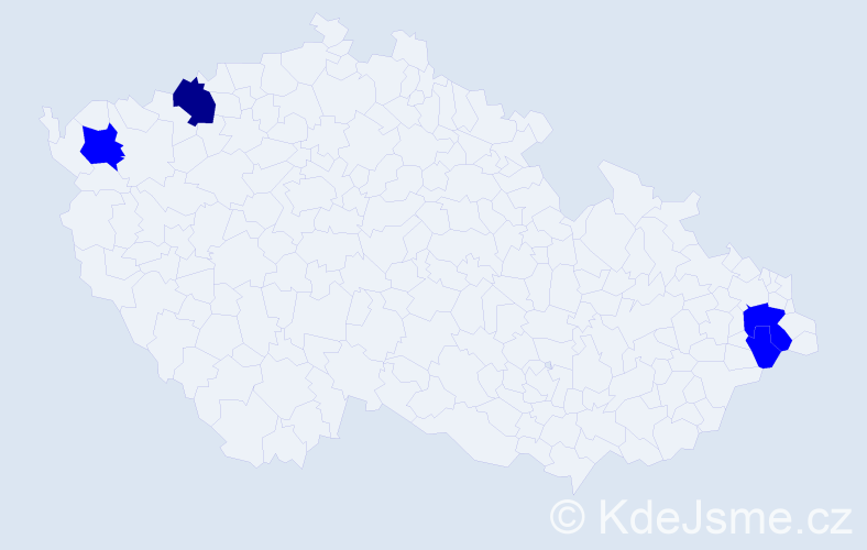 Příjmení: 'Silvester', počet výskytů 5 v celé ČR
