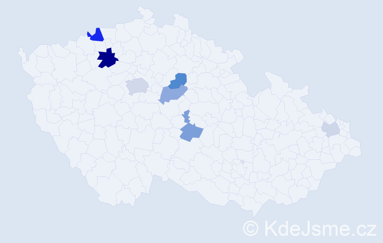 Příjmení: 'Kikuš', počet výskytů 12 v celé ČR