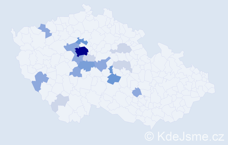 Příjmení: 'Rebec', počet výskytů 53 v celé ČR