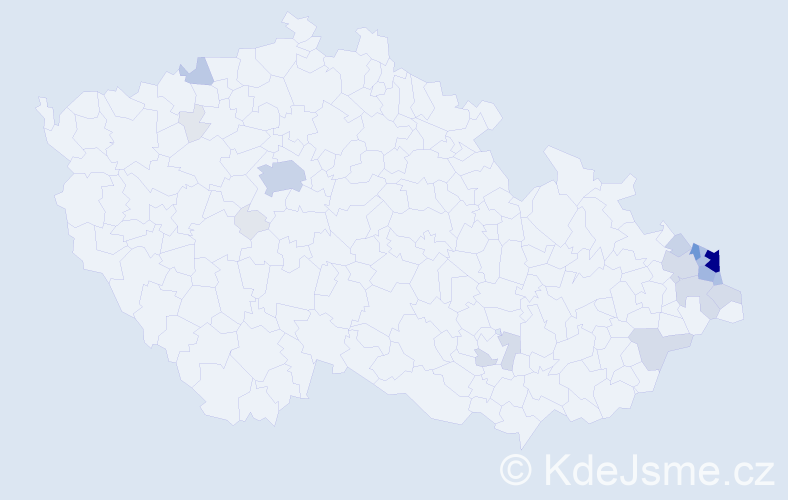 Příjmení: 'Kucharczyk', počet výskytů 88 v celé ČR