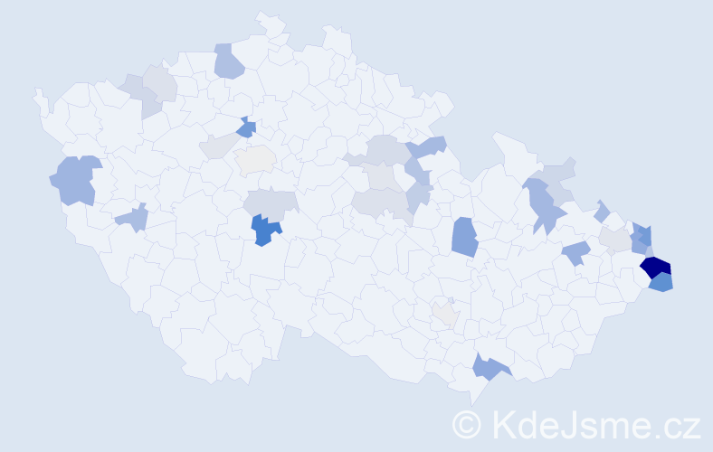 Příjmení: 'Kulla', počet výskytů 76 v celé ČR