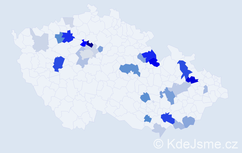 Příjmení: 'Drhlík', počet výskytů 72 v celé ČR