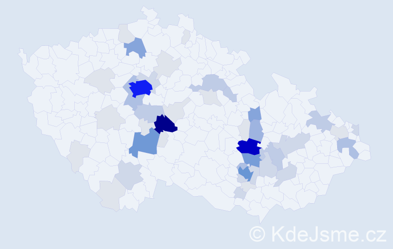 Příjmení: 'Kupsová', počet výskytů 185 v celé ČR