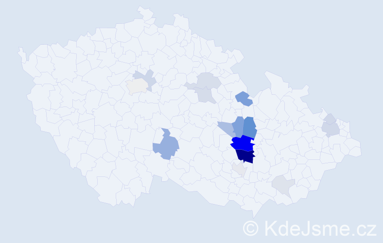 Příjmení: 'Tihonová', počet výskytů 66 v celé ČR