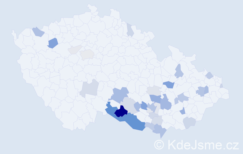 Příjmení: 'Jordánek', počet výskytů 110 v celé ČR